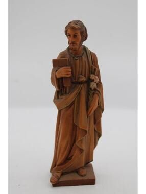 Hand-Carved Wooden Joseph Statue 6" Tall